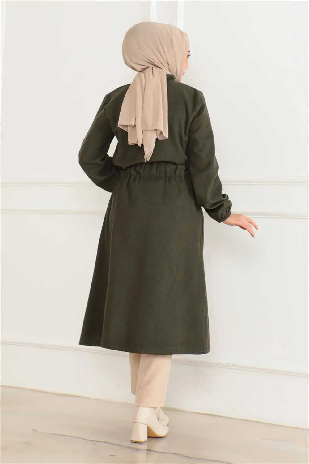 Düğme Detaylı Kaşe Kaban-detail