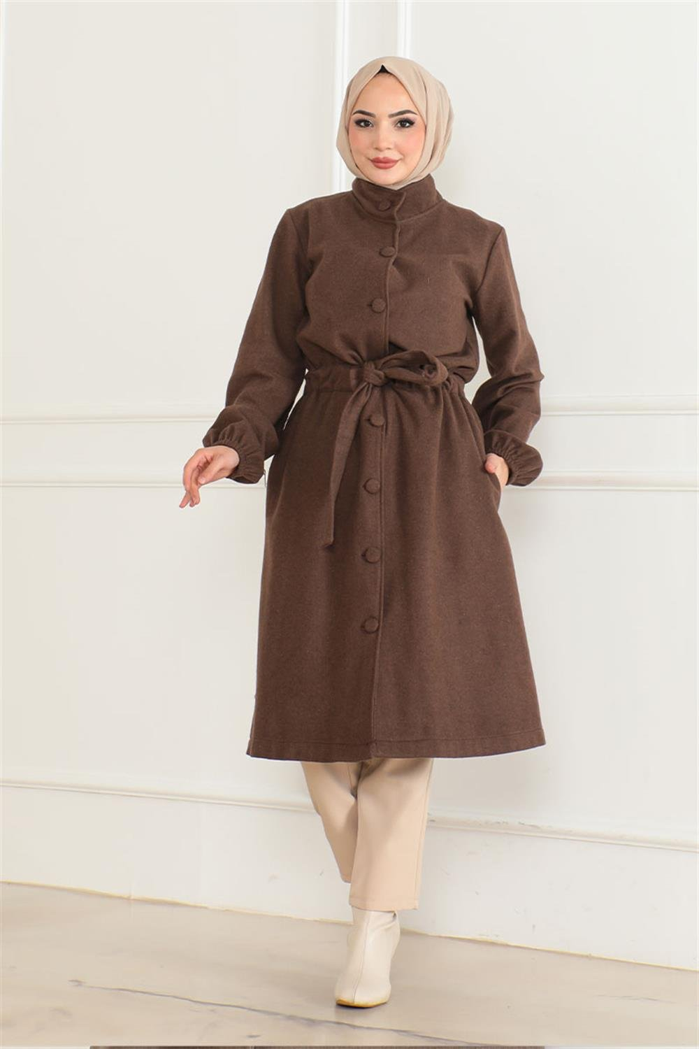Button Detailed Stash Coat