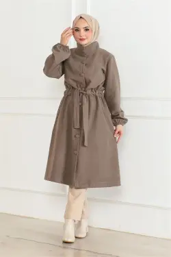 Button Detailed Stash Coat