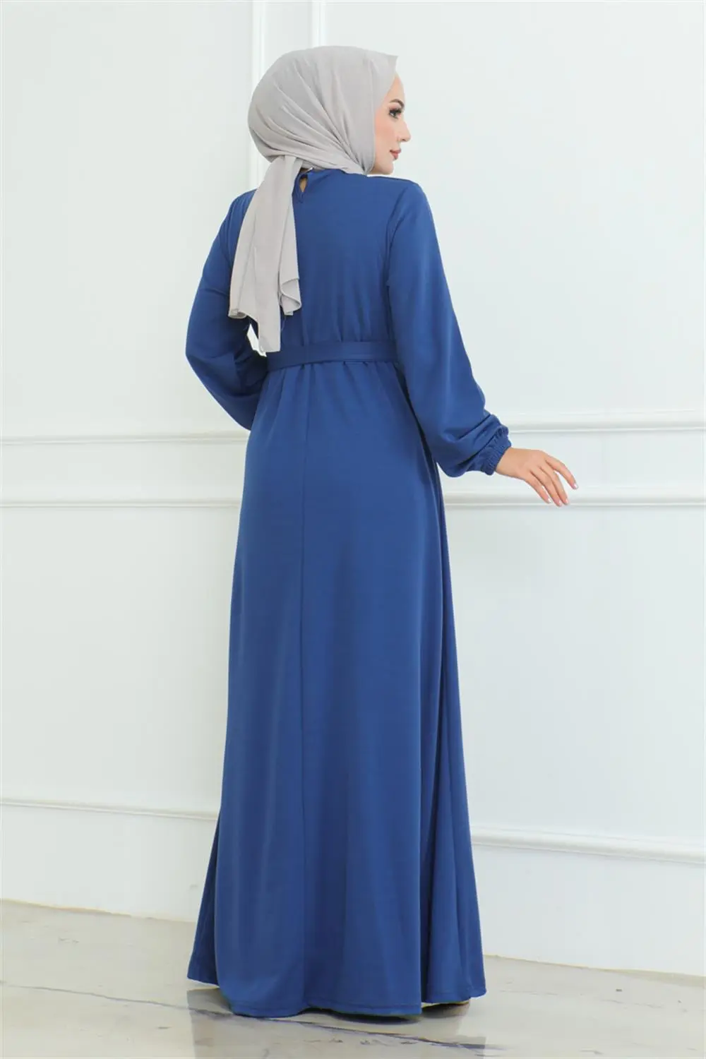 Düğme Detaylı Kemerli Elbise-detail