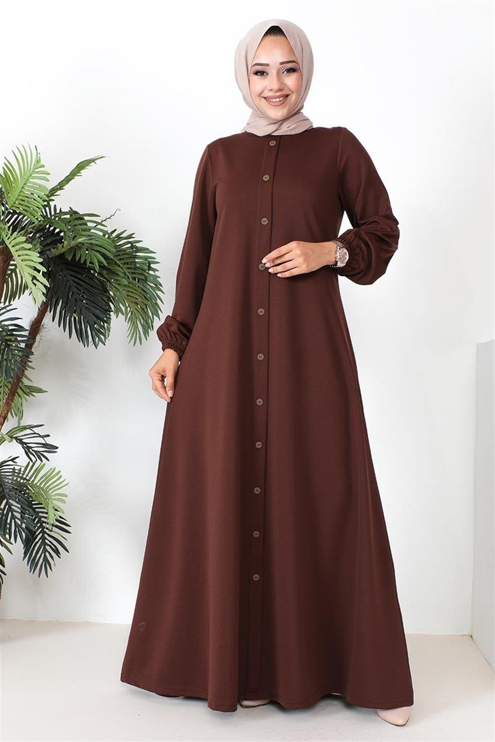 Button Detailed Belted Dress