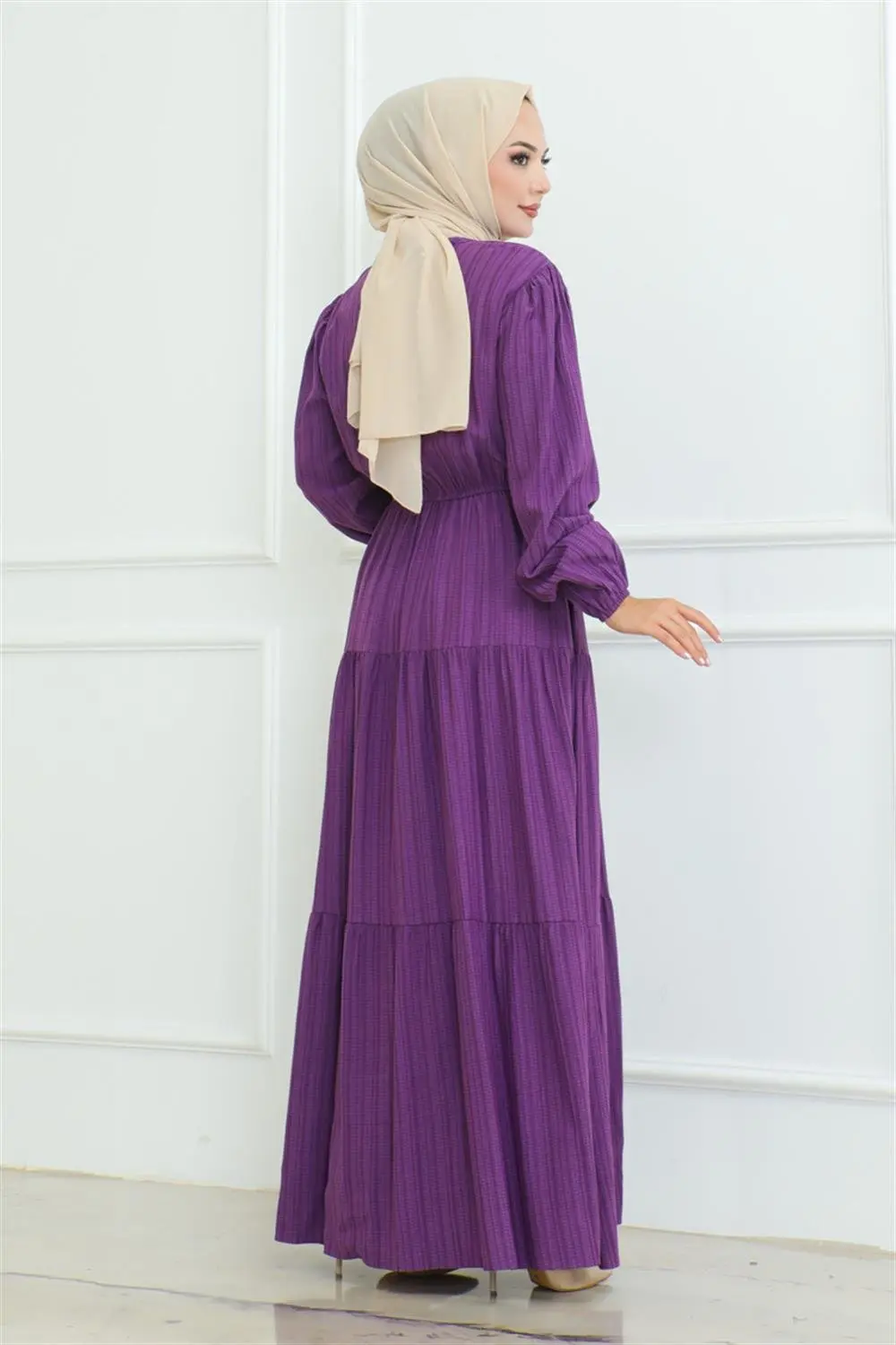 Button Detailed Wrap Dress-detail