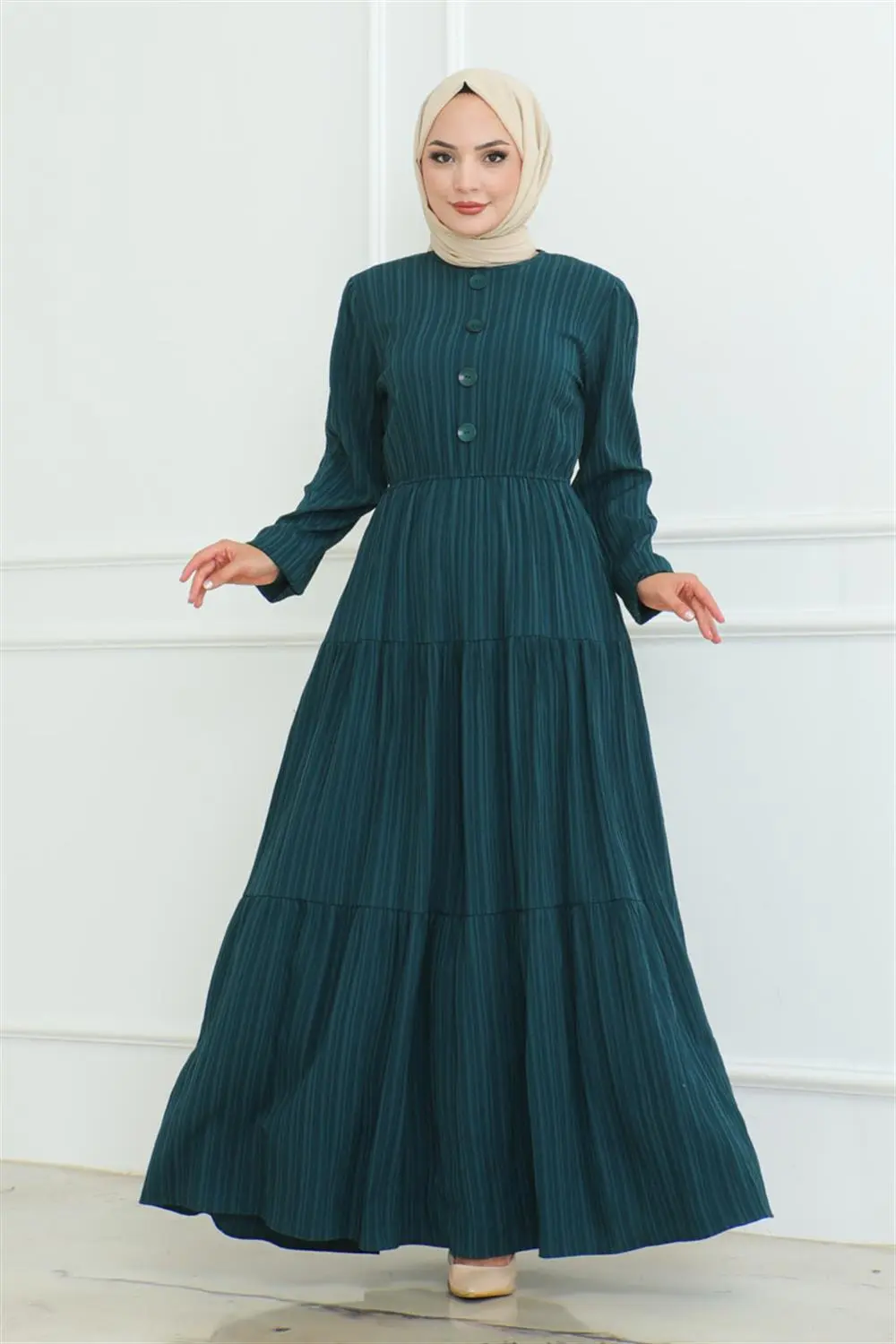 Button Detailed Wrap Dress-detail