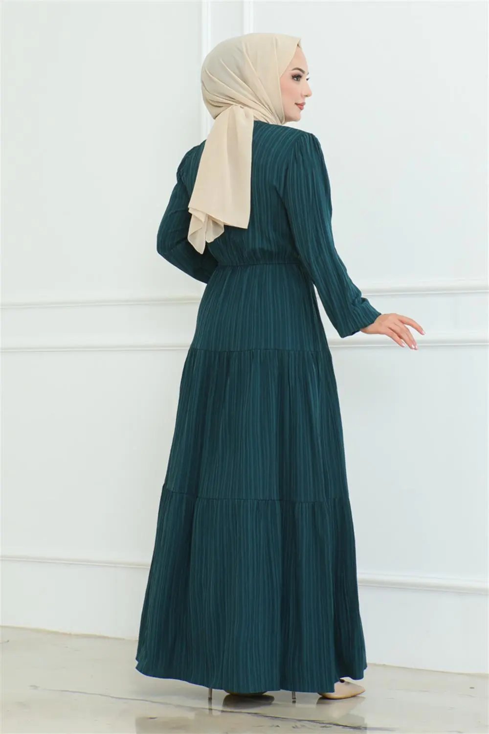 Button Detailed Wrap Dress-detail