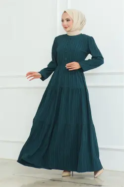 Button Detailed Wrap Dress