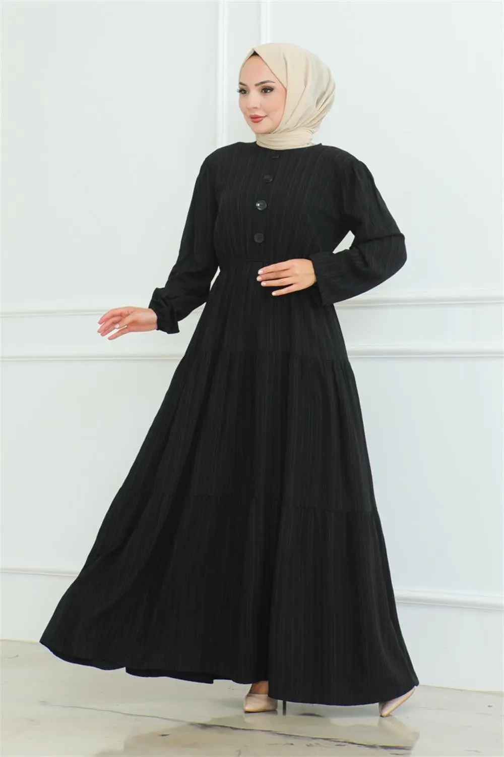 Button Detailed Wrap Dress-detail