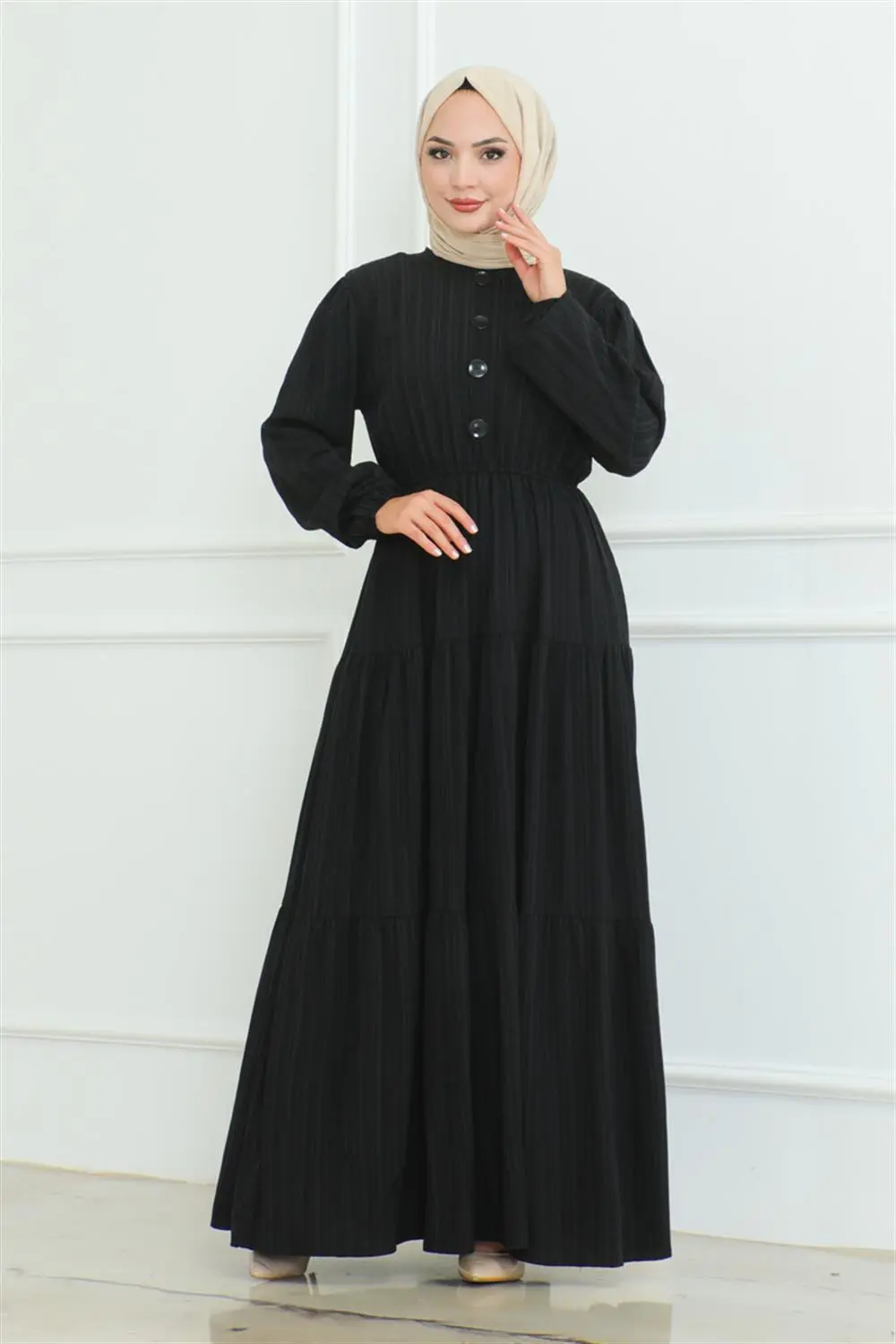 Button Detailed Wrap Dress-detail