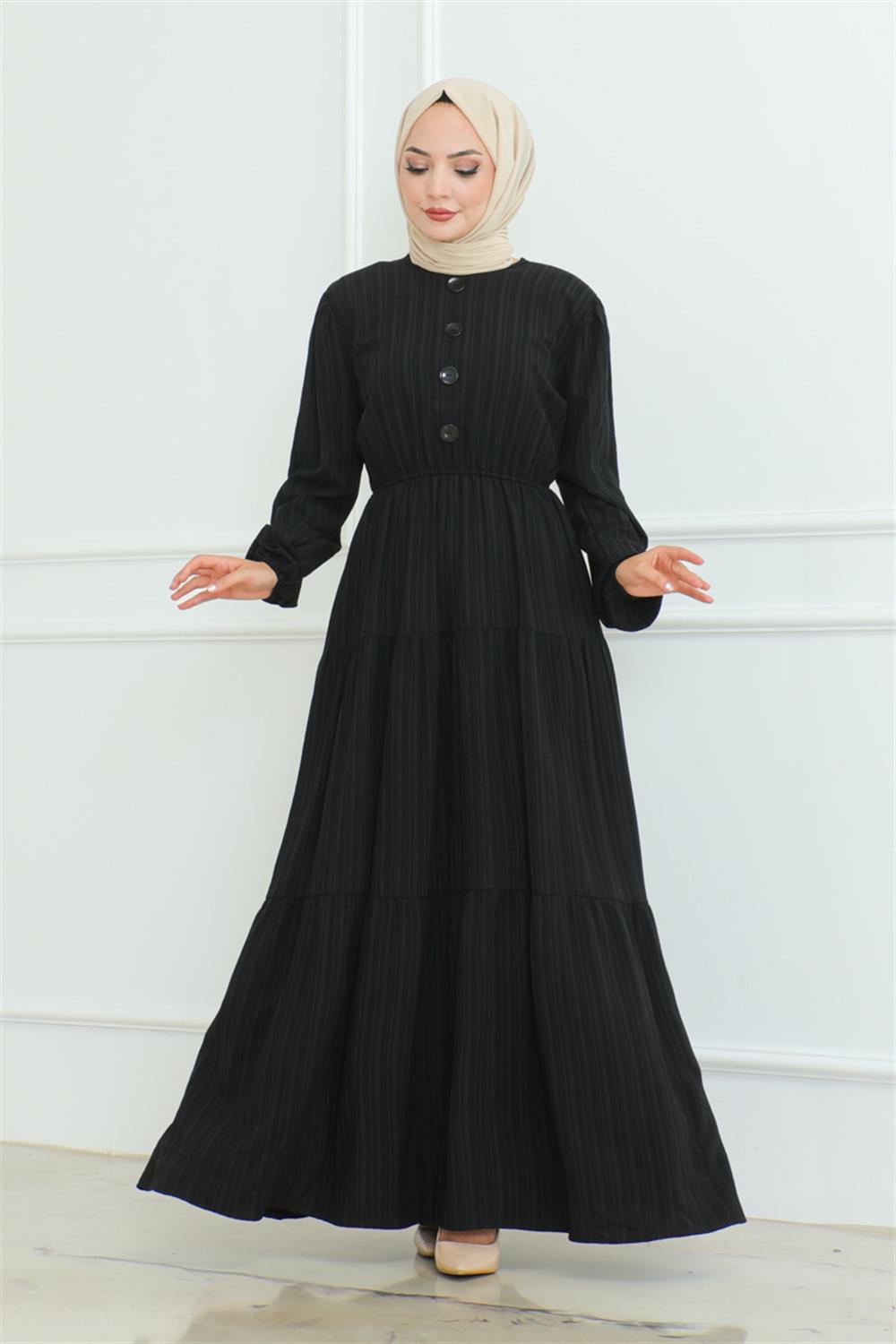 Button Detailed Wrap Dress