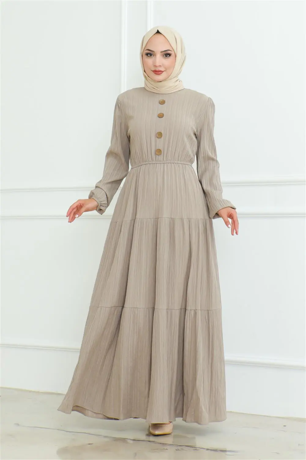 Button Detailed Wrap Dress-detail