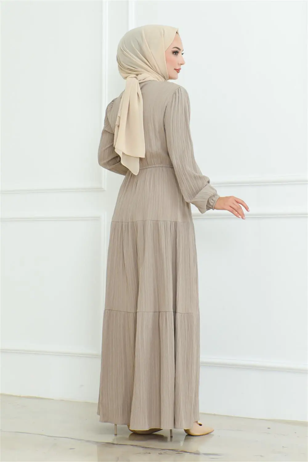 Button Detailed Wrap Dress-detail