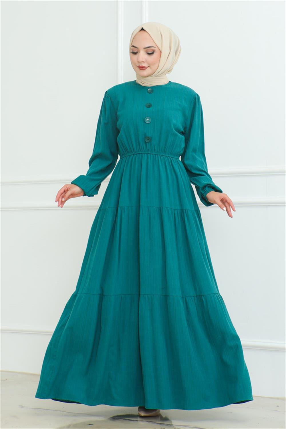 Button Detailed Wrap Dress