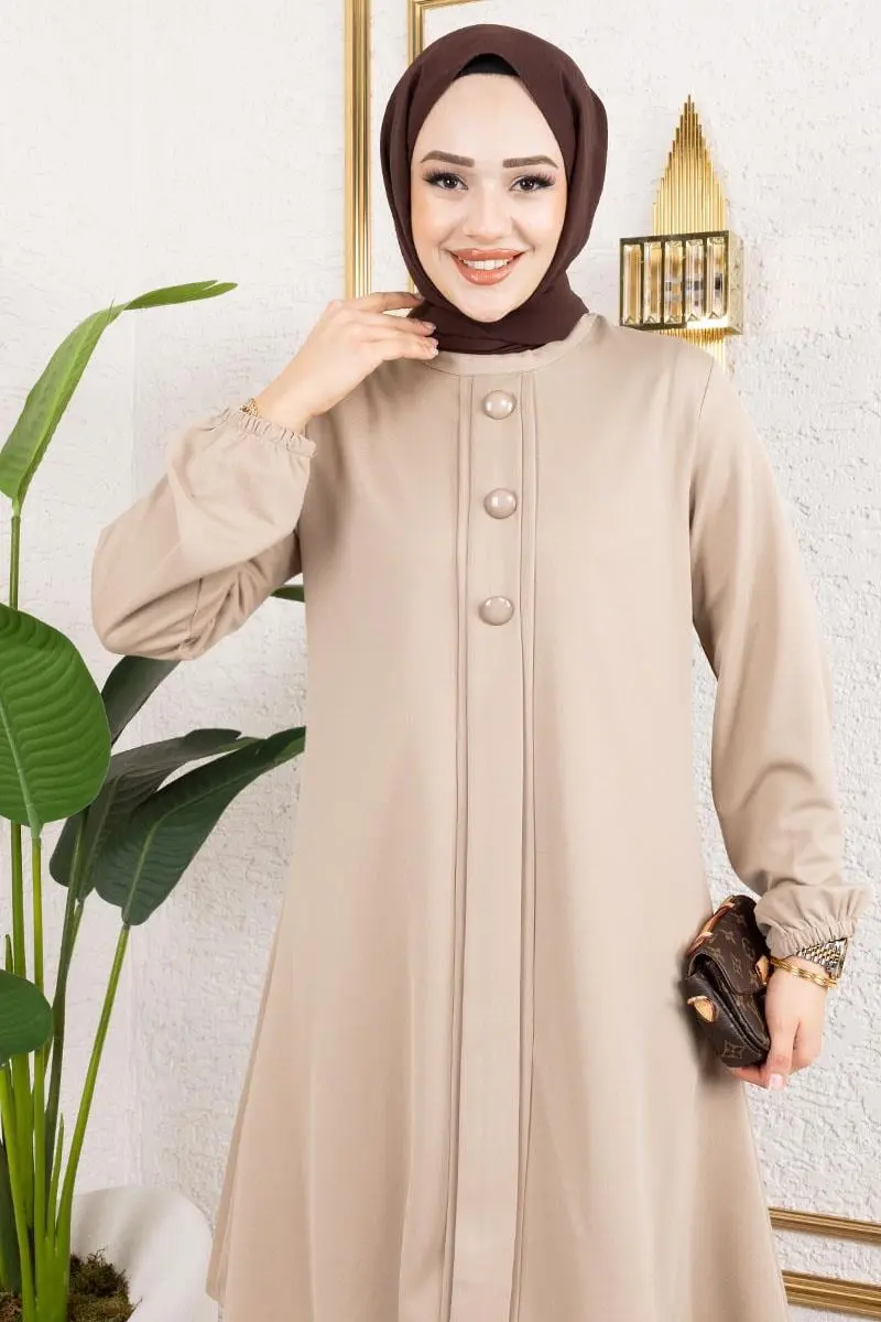 Button Detailed Hijab Suit-detail