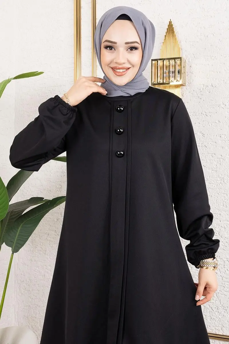 Button Detailed Hijab Suit-detail