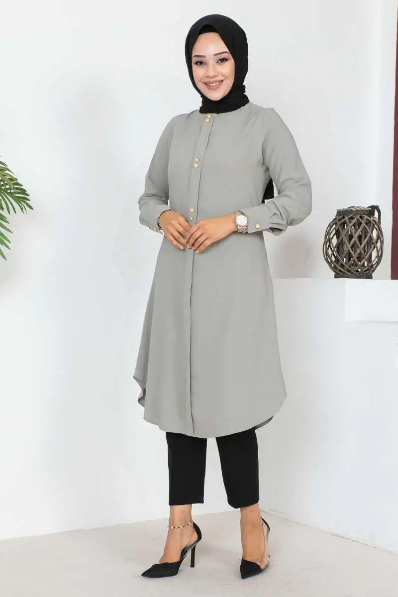 Button Detailed Hijab Tunic-detail