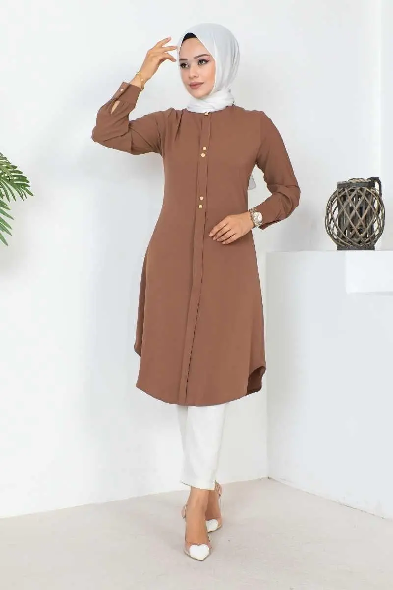 Button Detailed Hijab Tunic-detail