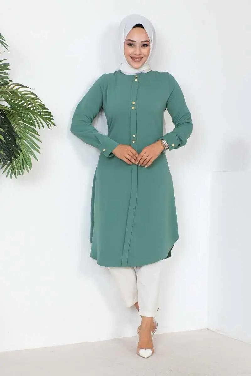 Button Detailed Hijab Tunic-detail