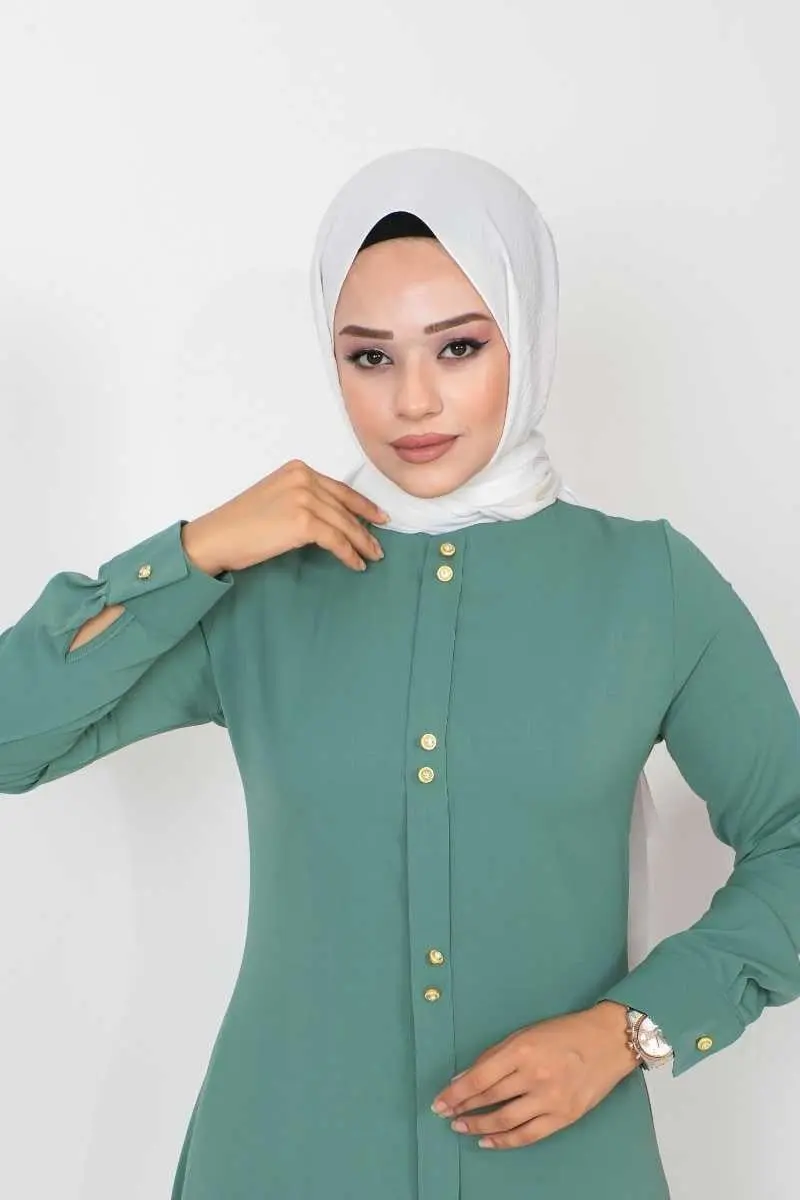 Button Detailed Hijab Tunic-detail