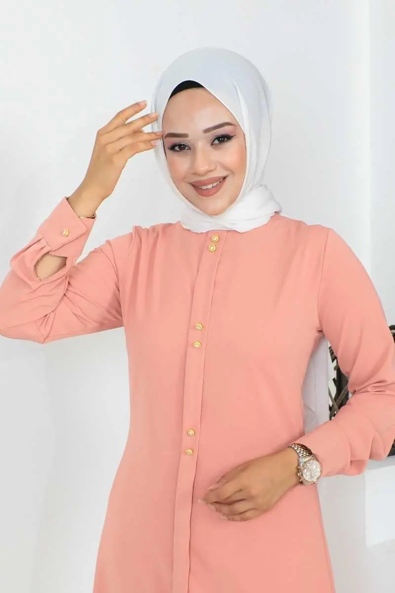 Button Detailed Hijab Tunic-detail
