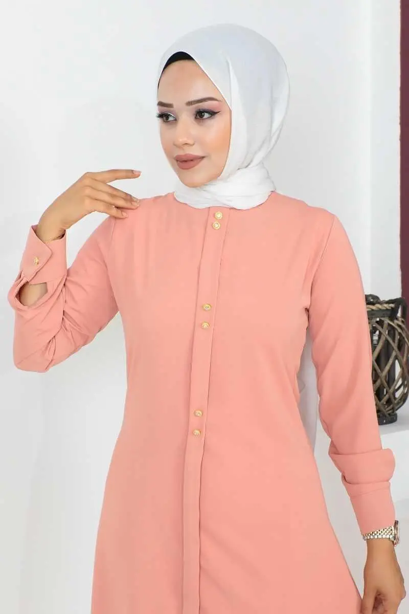 Button Detailed Hijab Tunic-detail