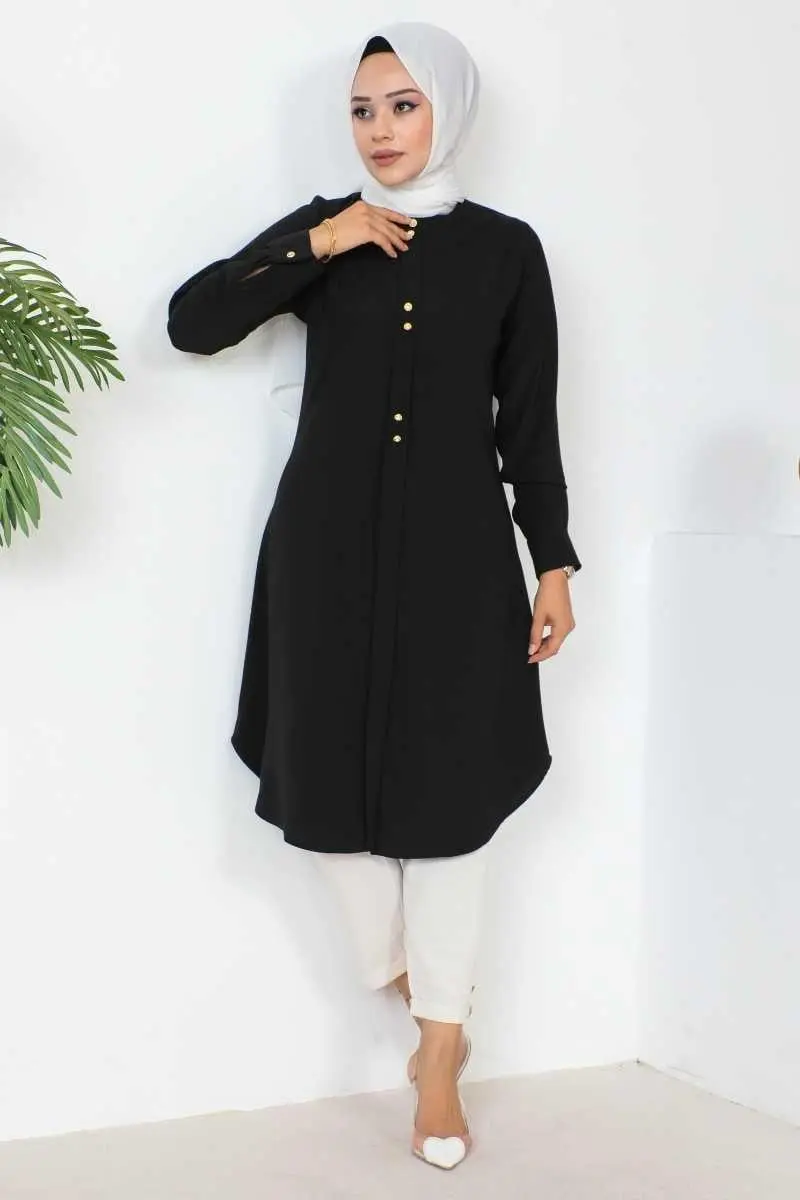 Button Detailed Hijab Tunic-detail