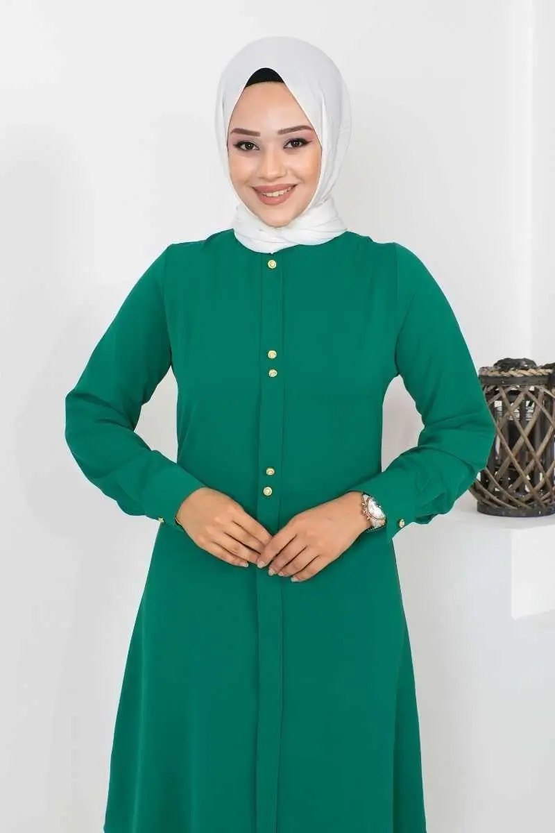 Button Detailed Hijab Tunic-detail