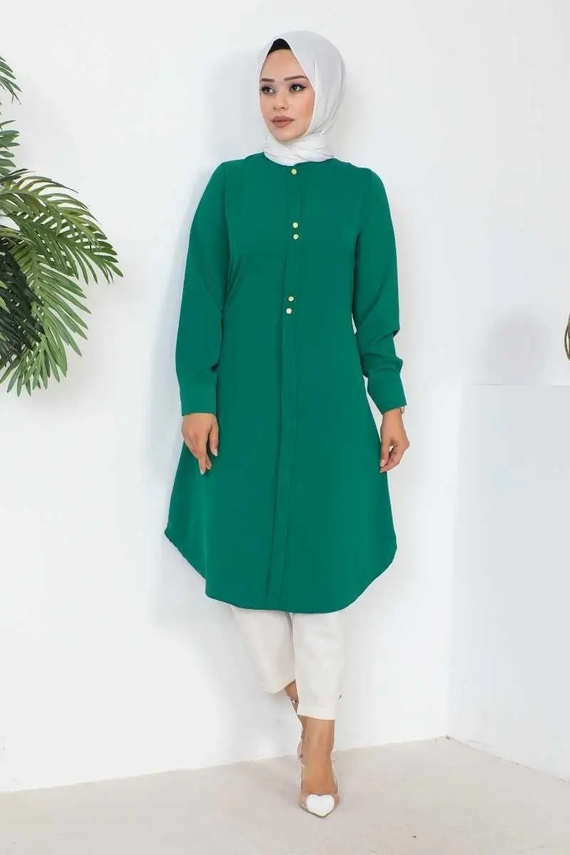 Button Detailed Hijab Tunic-detail
