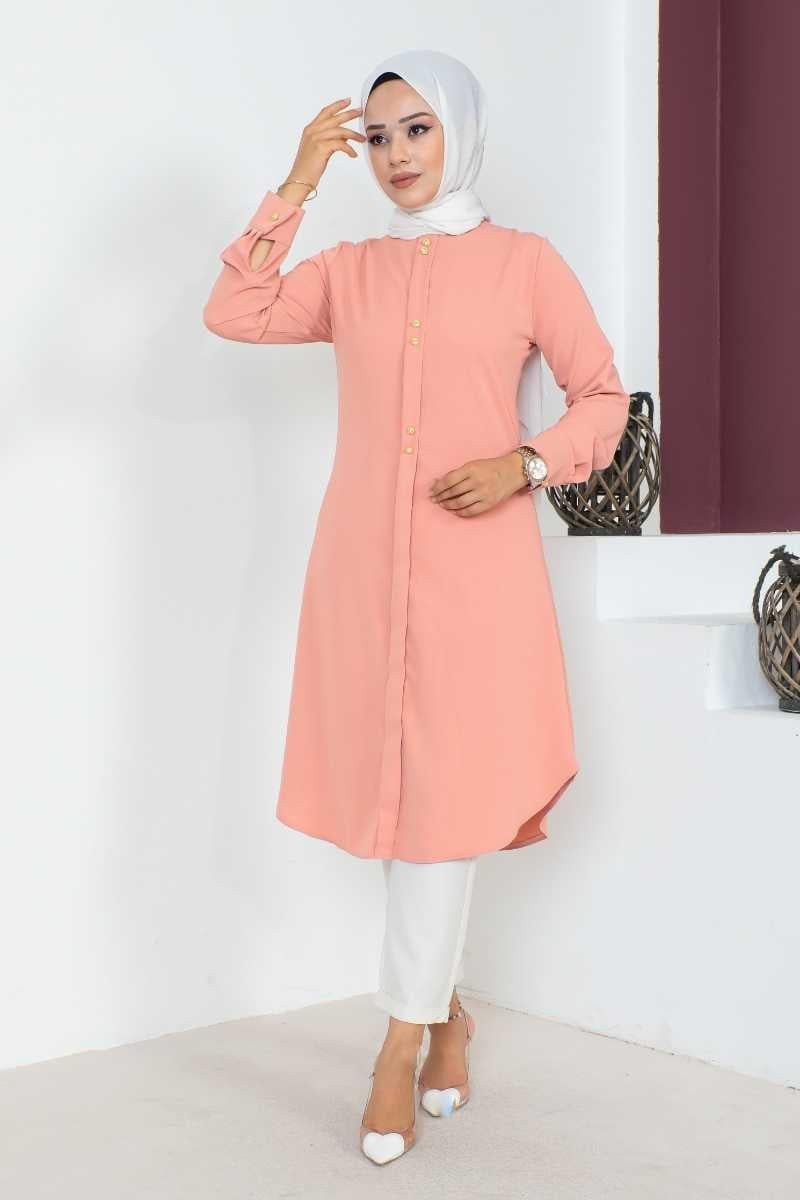Button Detailed Hijab Tunic