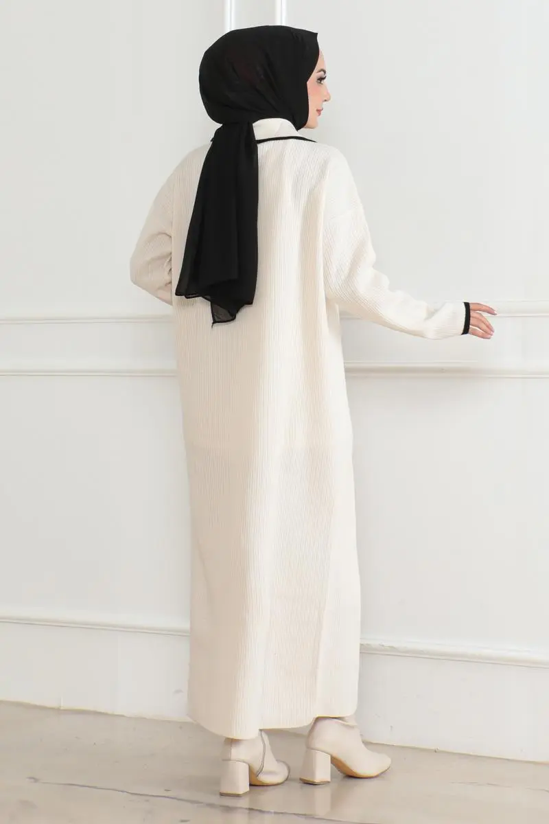 Button Detailed Knit Dress-detail