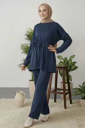 Button Detail Tunic Set