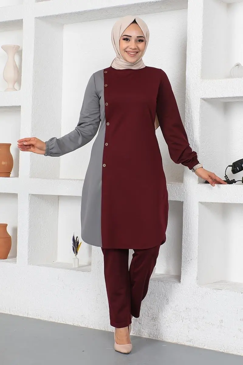 Buttoned Two-tone Suit-detail