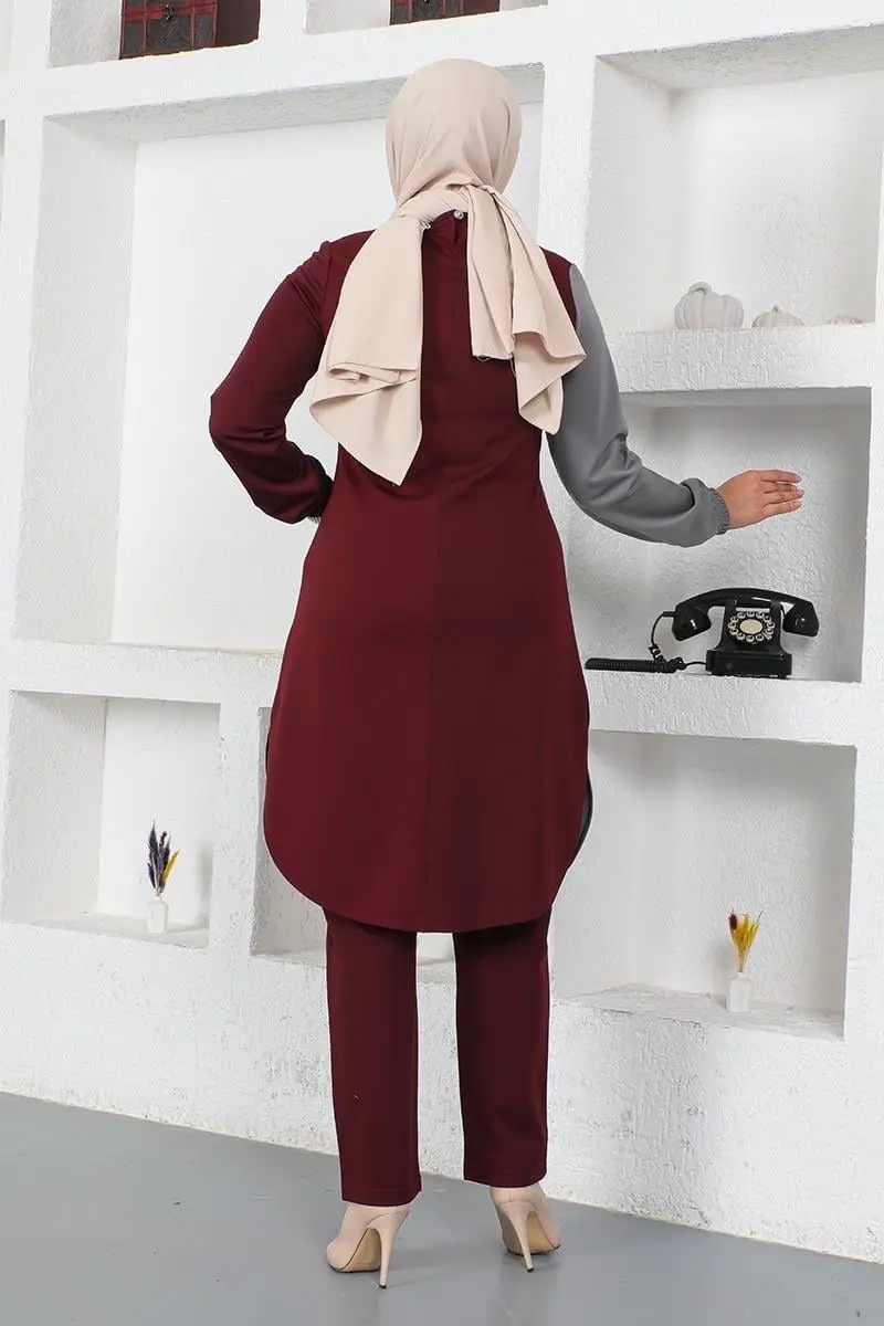 Buttoned Two-tone Suit-detail