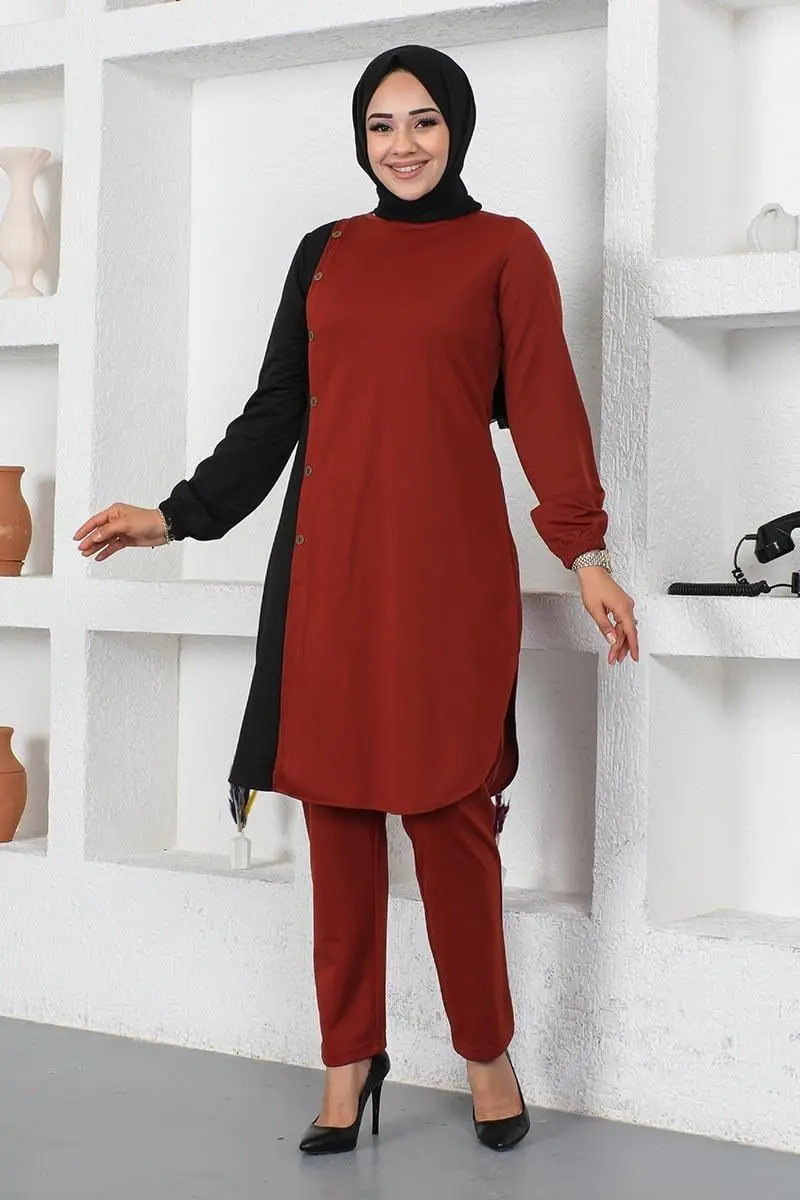 Buttoned Two-tone Suit-detail