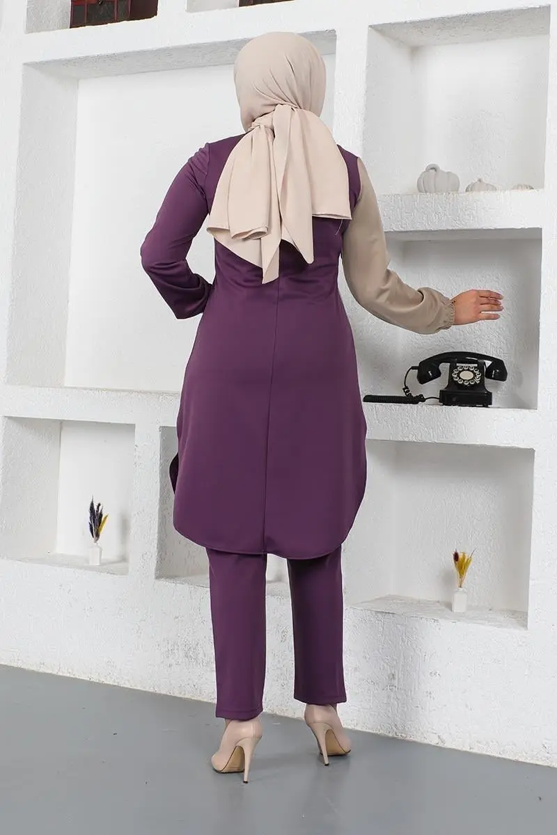 Buttoned Two-tone Suit-detail