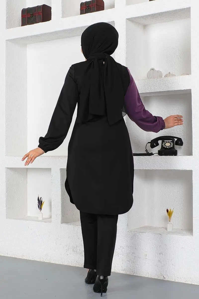 Buttoned Two-tone Suit-detail