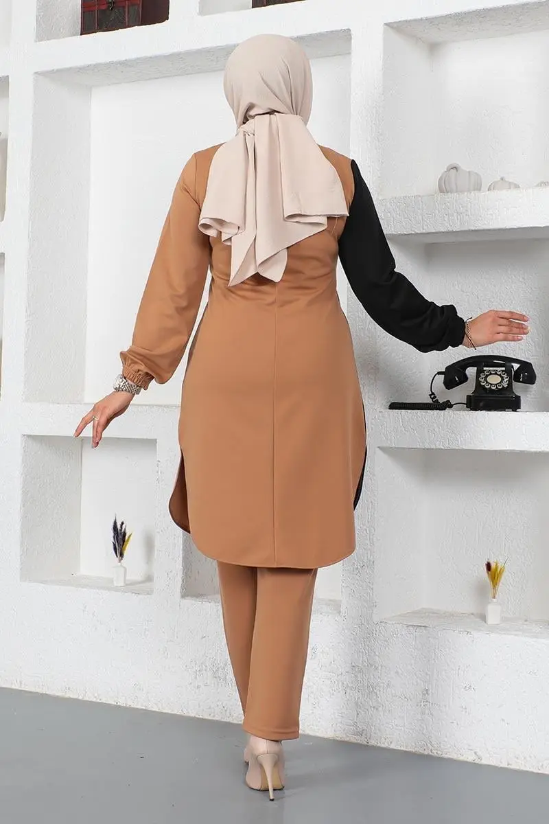 Buttoned Two-tone Suit-detail