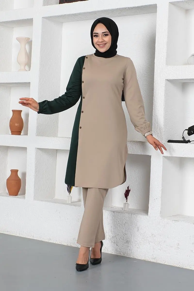 Buttoned Two-tone Suit-detail