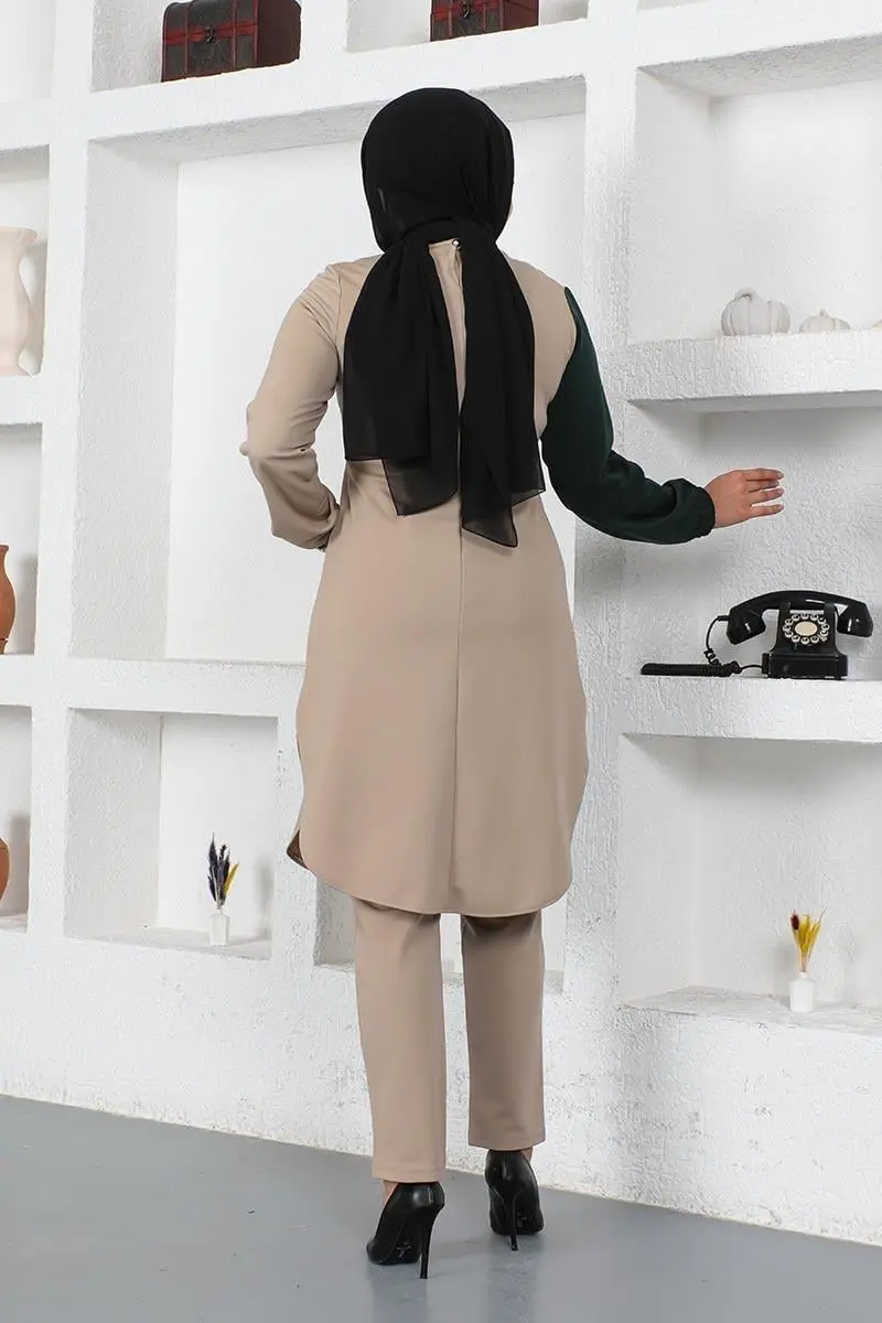 Buttoned Two-tone Suit-detail