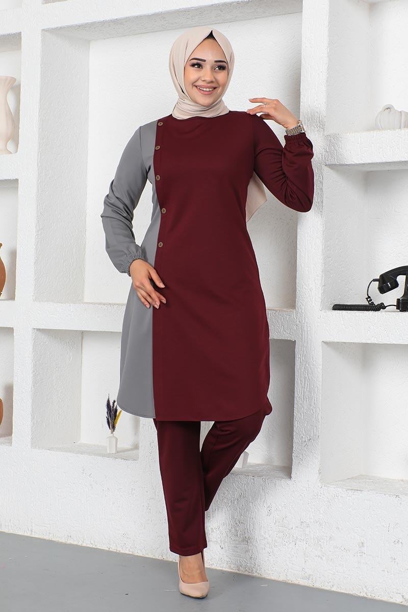 Buttoned Two-tone Suit