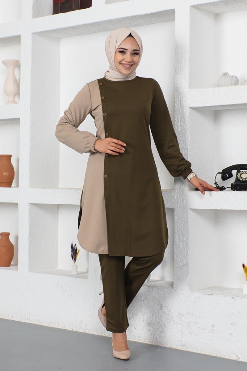 Buttoned Two-tone Suit