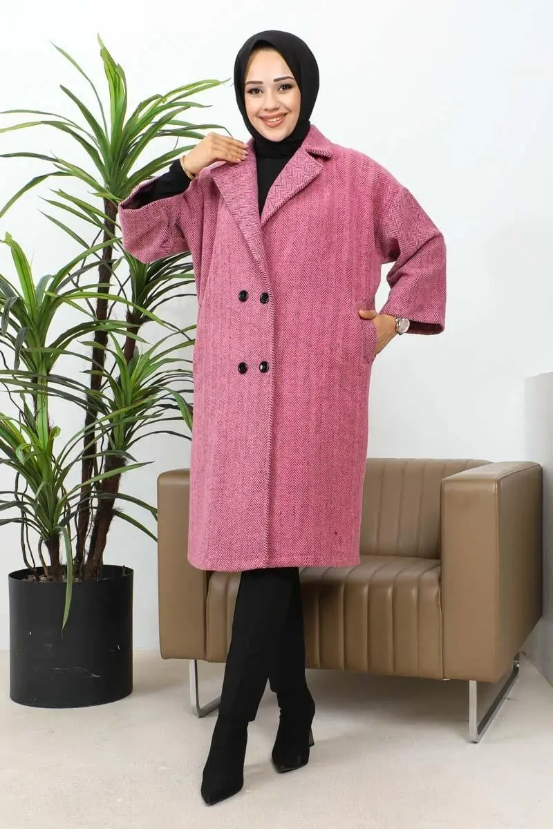 Düğmeli Kaşe Kaban-detail