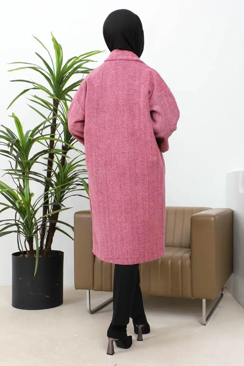 Düğmeli Kaşe Kaban-detail