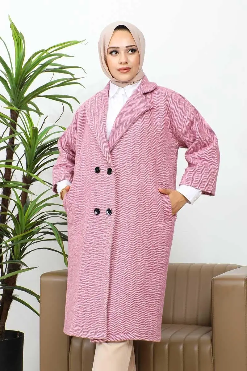 Düğmeli Kaşe Kaban-detail