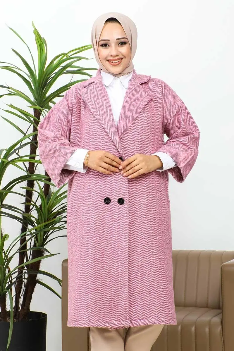 Düğmeli Kaşe Kaban-detail