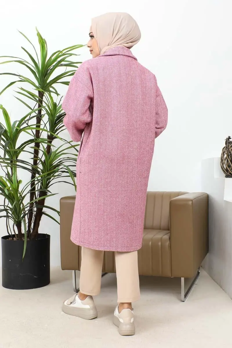 Düğmeli Kaşe Kaban-detail