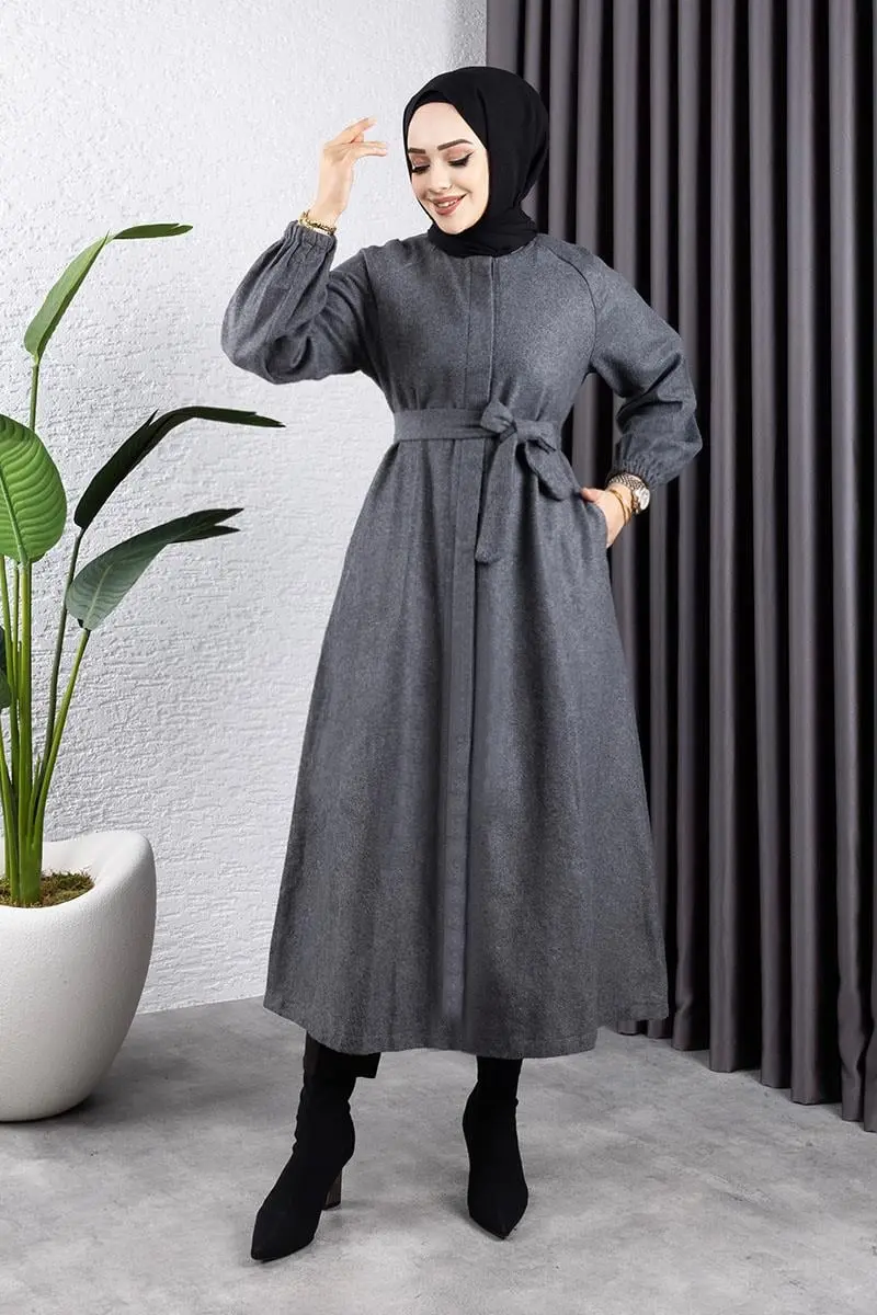 Düğmeli Kaşe Kap Antrasit-detail