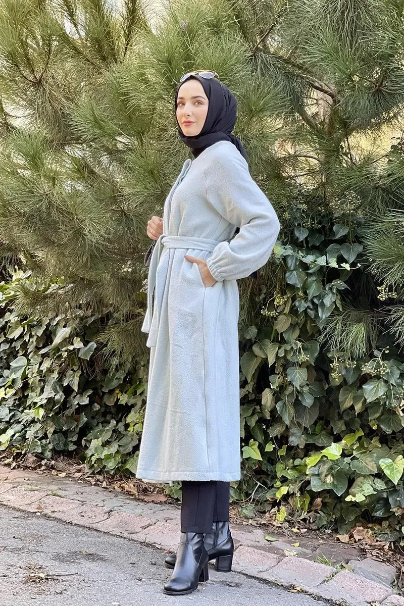 Düğmeli Kaşe Kap Bebe Mavisi-detail