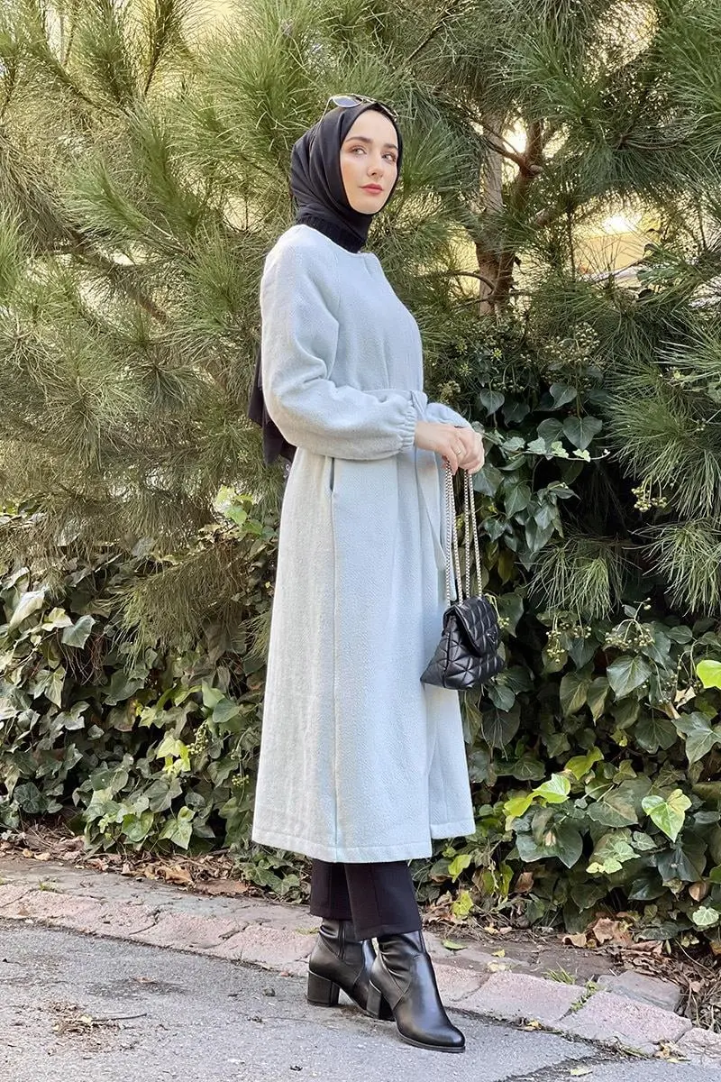 Düğmeli Kaşe Kap Bebe Mavisi-detail