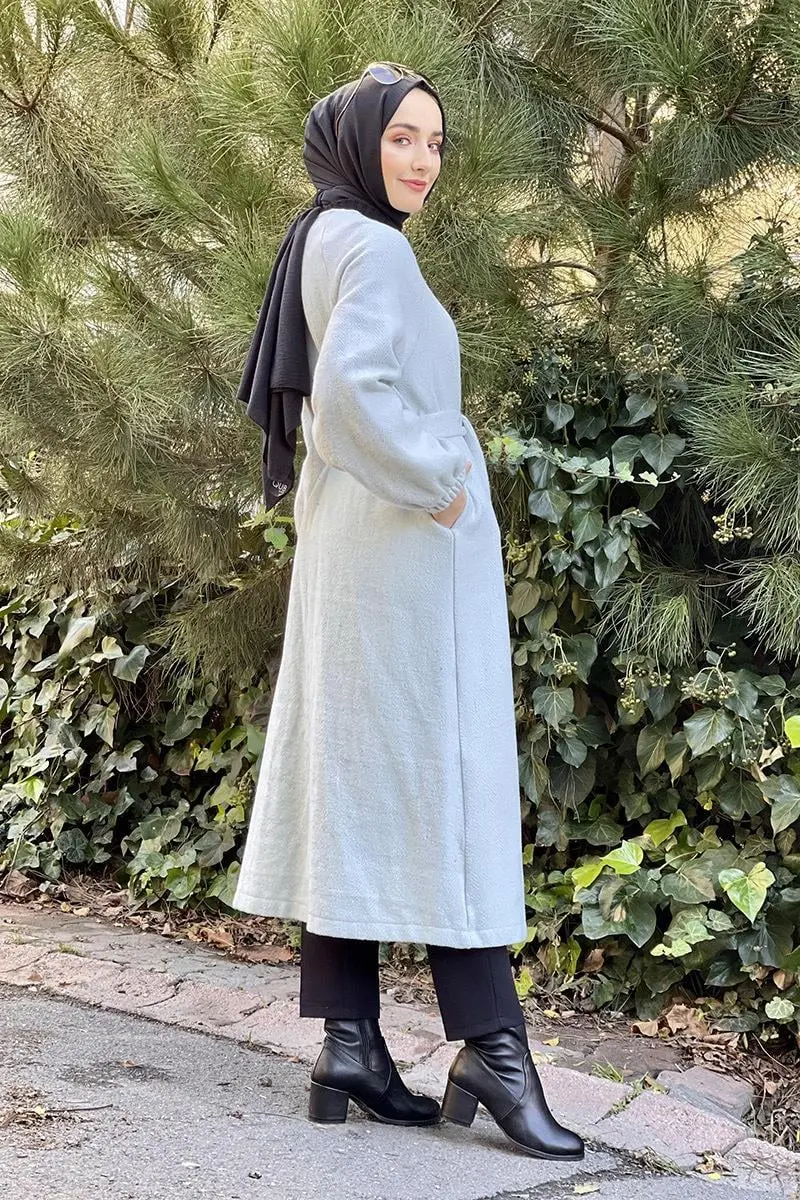 Düğmeli Kaşe Kap Bebe Mavisi-detail