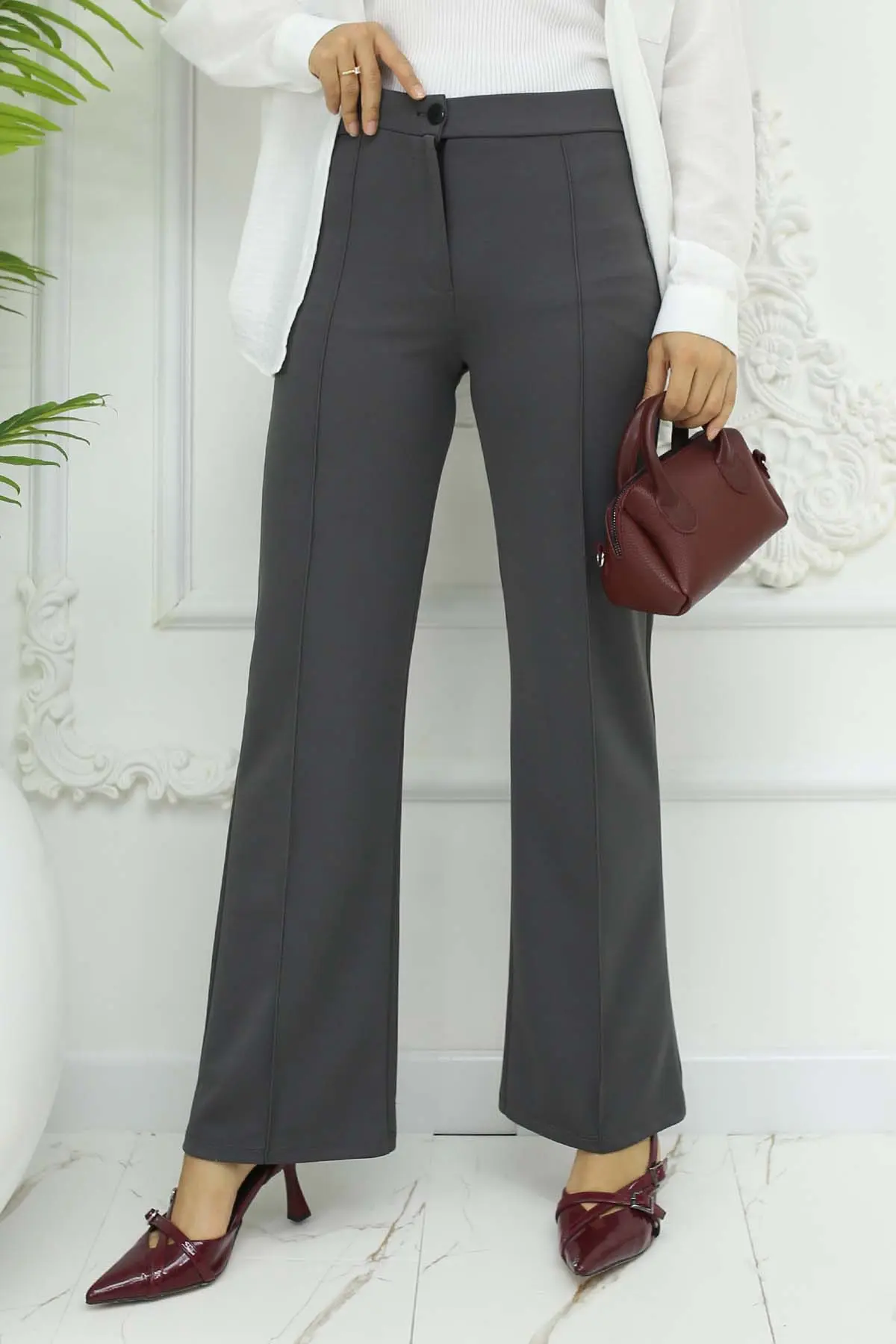 Buttoned Palazzo Trousers