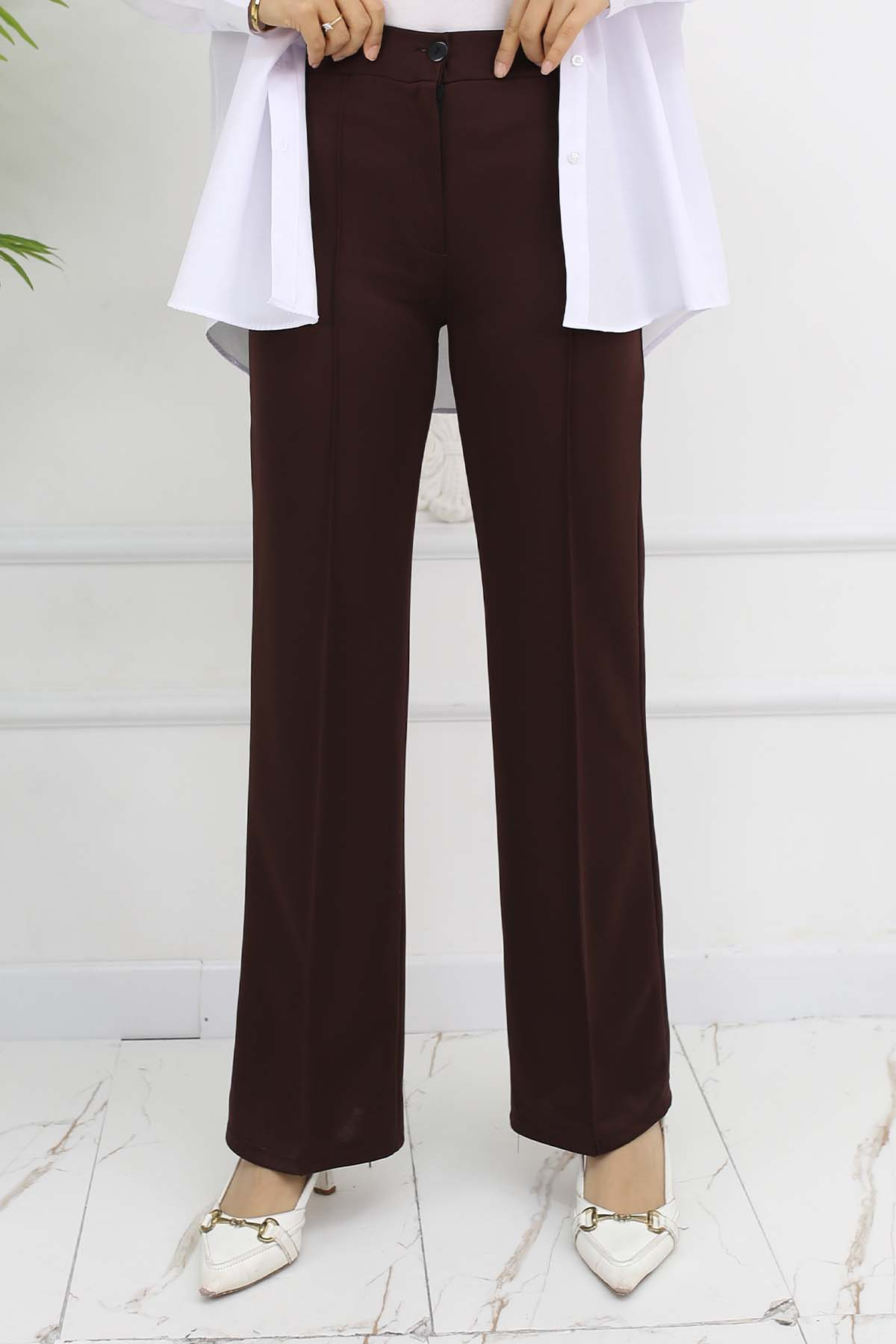 Buttoned Palazzo Trousers